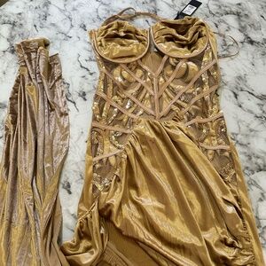fashion nova dress gold